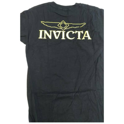 Invicta Unisex T-Shirt I Am Invincible Small, Black and Yellow