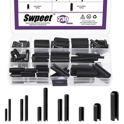 230 Pcs Roll Pin Set Slotted Spring Pins Split Spring Dowel Assortment ...