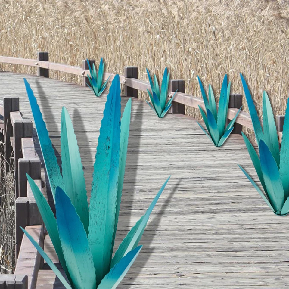 Large Tequila Rustic Sculpture Rustic Yard Stakes DIY Metal Agave Plant - image 3 of 4