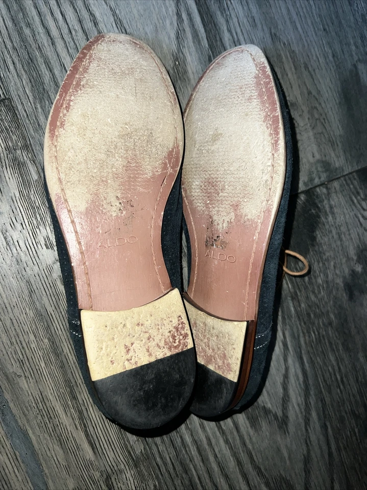 Zapatos de gamuza negros Aldo para hombre marrón vestido con cordones - talla 45 11,5 suave flexible Foto 3 de 4