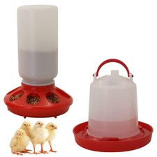 Chick Feeder and Waterer kit 1L Drinker  Feeder for Chickens Broilers, Bird...