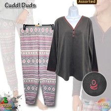 NWT Cuddl Duds Women's L Henley Top  Jogger Pants Pajama Set Assorted