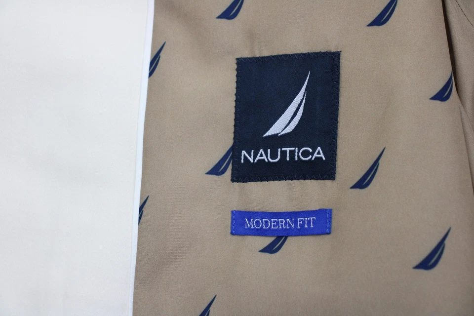 Traje Nautica Para Hombre 44R 38W Crema Ajuste Moderno GAFF Activo Elastizado Juego de 2 Piezas Foto 2 de 4