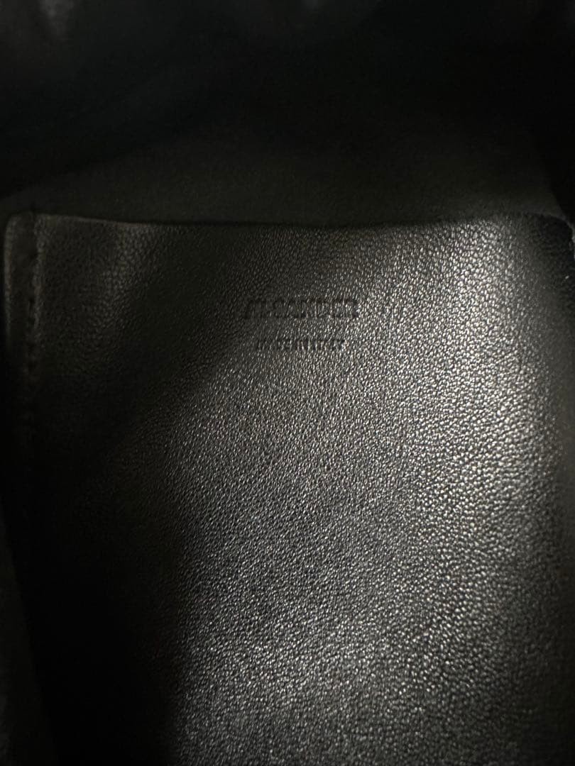 JIL SANDER Leather Drawstring Bag Black Soft Thin Leather Japan — image 5