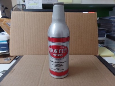 Pittsburgh Brewing IRON CITY Beer Aluminum Bottle 'Save Our City' Empty 12 oz