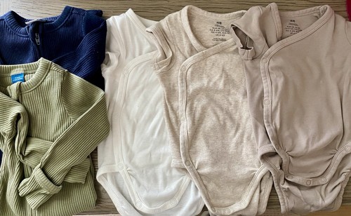 Lot lot 5 pièces H&M, ancien body et dormeurs kimono bébé garçon marine 3-6m