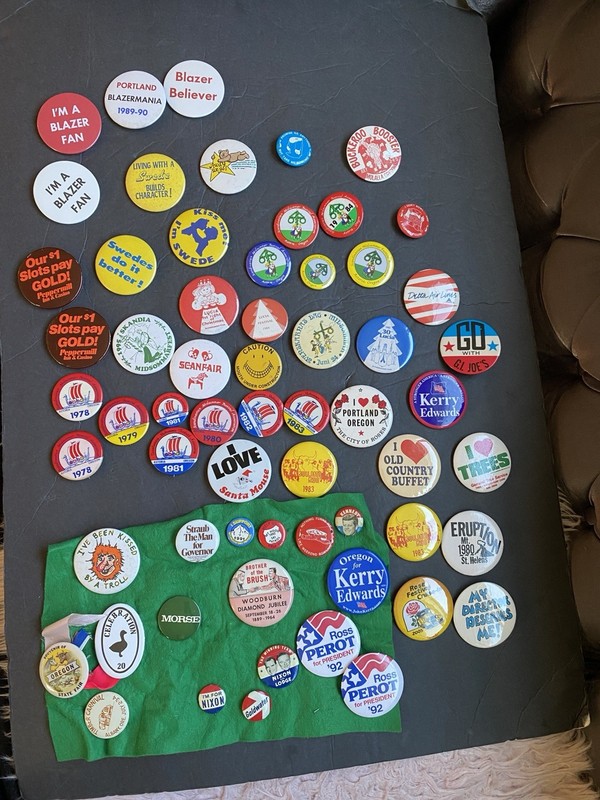 Lot Of Collectable And Vintage Button Pin Trail Blazers, Political, Festivals