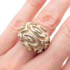 JCM Jacmel Mauritius 925 Sterling Silver 2-Tone Vintage Italy Hollow Ring Size 5