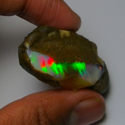 Ethiopian Oil Opal Specimen  63.50  cts Natural Rough Gemstone - Fire Opal Roug