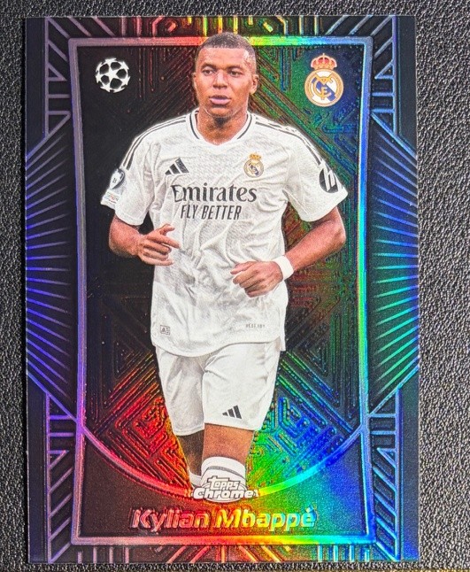 Kylian Mbappe 2024-25 Topps Chrome UEFA Shadow Etch #SE-14