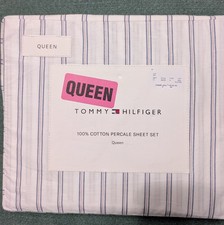 Tommy Bahama Queen Sheets, Cotton Percale Bedding Set Joshua Tree Stripe Blue
