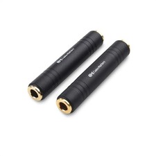 2-Pack 1/4 Coupler TRS Extension Adapter 1/4 TRS Female to Female Adapter