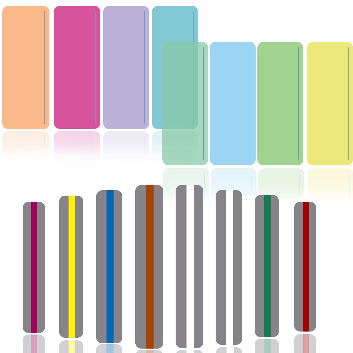 16PCS Coloured Dyslexia Overlays Guided Reading Highlight Strips Overlay Readin