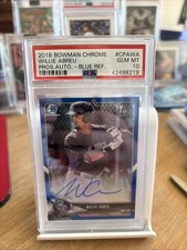 Bowman 2018 Chrome Blue Refractor Auto /150 Willie Abreu Rockies MLB PSA 10 🔥