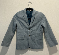 Cat  Jack Striped Single Breasted Blazer Jacket Kid's Boy's Sizes 6 Light Blue