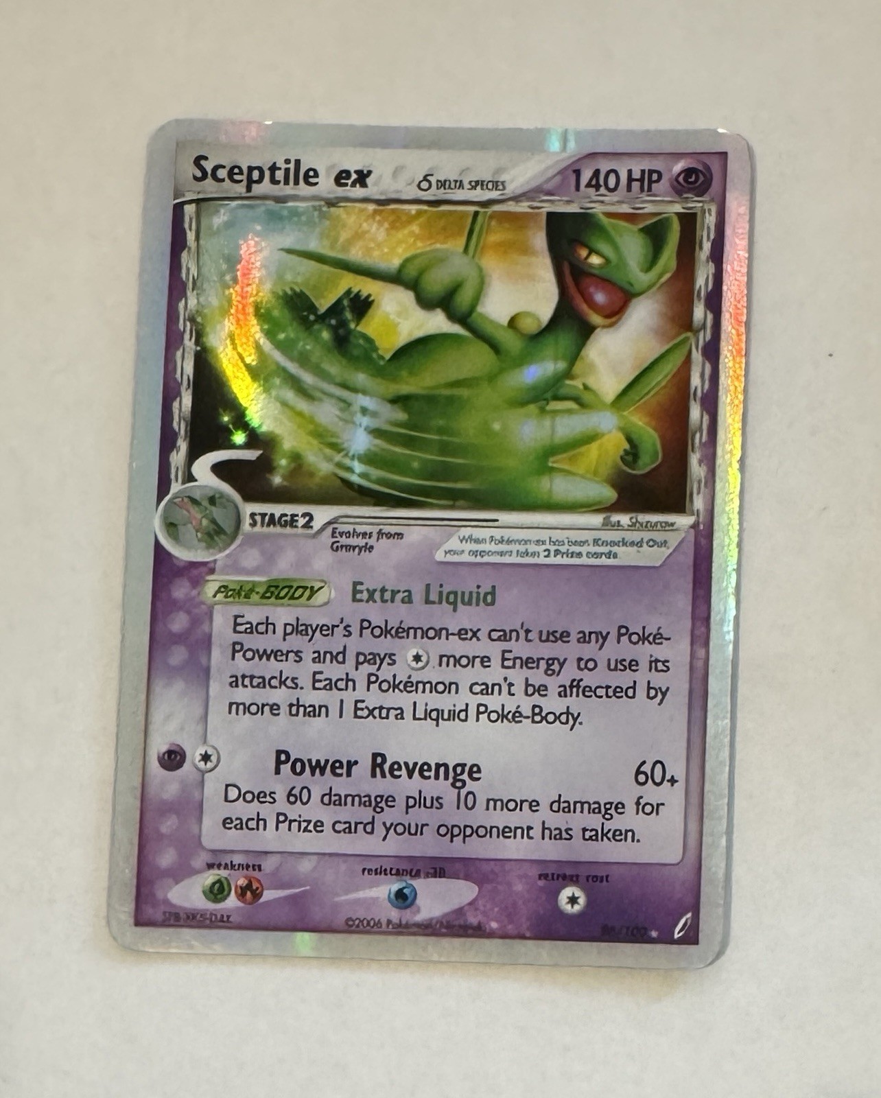 Pokémon TCG Sceptile EX Delta Species Holo Crystal Guardians 2006 MP-HP