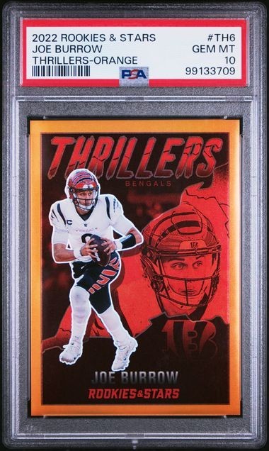 2022 Panini Rookies & Stars - Joe Burrow Thrillers Orange /25 PSA 10