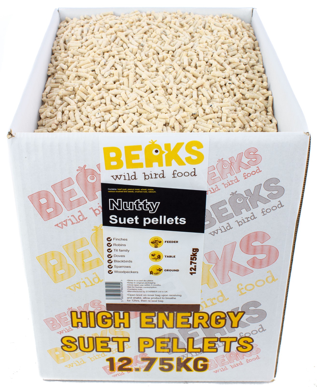 NUTTY suet pellets for wild bird garden bird feeding all season 12.75kg