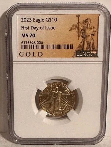 2023 $10 American Gold Eagle 1/4 oz - NGC MS70 - First Day of Issue