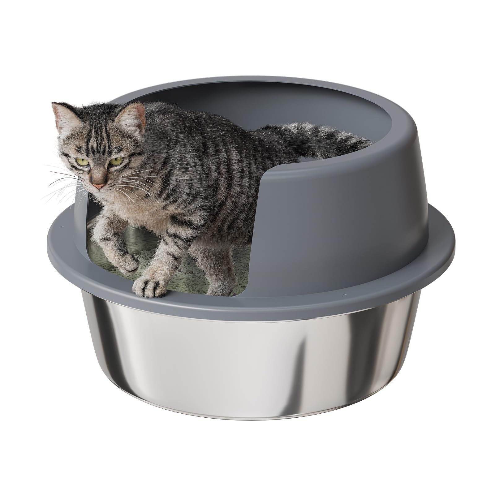 ,stainless Steel Litter Box Wi...