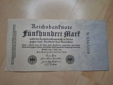 500 Reichsmark Reichsbanknote 1922 German Empire Hyperinflation Inflation