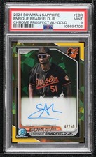 2024 Bowman Sapphire Gold 42/50 Enrique Bradfield Jr PSA 9 MINT Auto 0j81