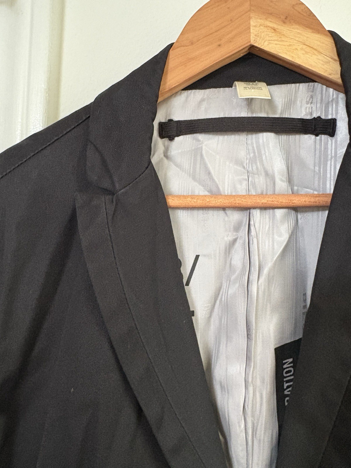 Diesel Blazer Men's S Slim Fit Avant Garde Black Reflective Satin Casual Cotton