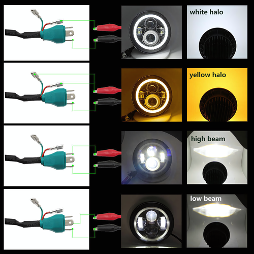 7Inch Angle Eyes LED Headlight + 2Pcs 4.5Inch 60W Fog Lights for Harley Davidson - Picture 4 of 16