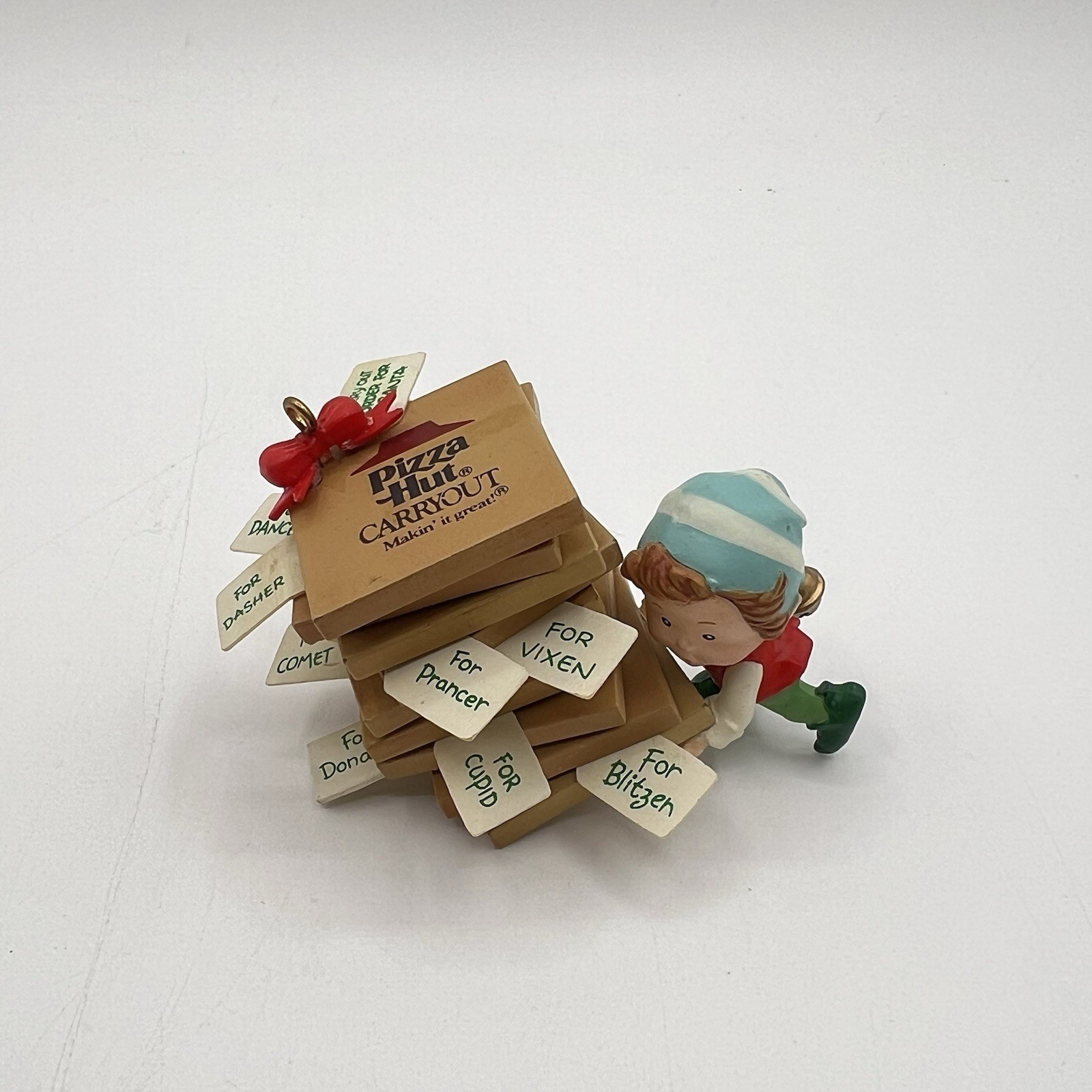 1992 Enesco Pizza Hut Special Pizza Delivery Ornament w/ Box #832812