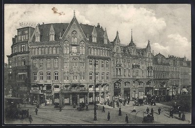 Ansichtskarte Hannover, Wiener Café und Bahnhofstraße 1908 