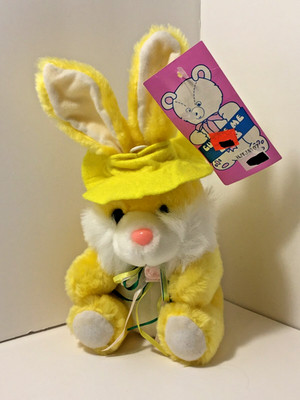 Yellow Easter Bunny Rabbit Stuffed Animal Toy Plush Soft Things K.B. Bros Inc NY