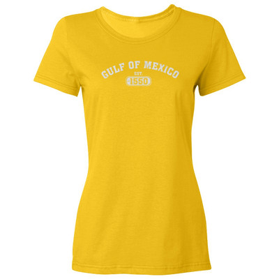 Vintage Gulf of Mexico Est 1550 Tee | Retro Letters Ladies' Crewneck T-Shirt