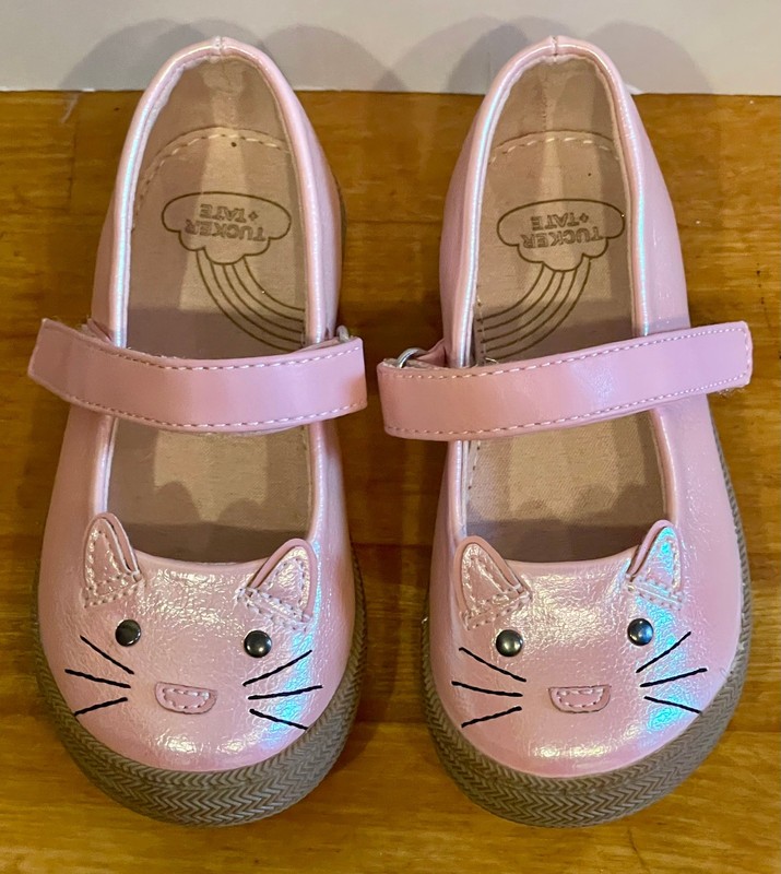 TUCKER & TATE Pink Kitty Cat Metallic Mary Jane Shoes-6/24