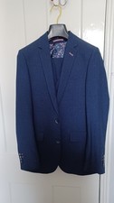 Harry Brown Slim Fit Three Piece Blue Suit 36R/30R