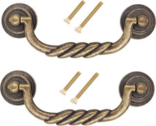 2-Pack 4.25 Vintage Cabinet Pulls Bronze Tone for Doors Cupboard Chest Drawer