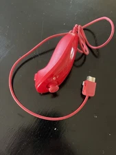 Nintendo Red Nunchuk Wired Ergonomic Navigation Controller Plastic for Wii