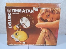 VINTAGE General Electric Deluxe Time-A-Tan Sun Tanner Lamp GE RSK6A  Sealed Box.