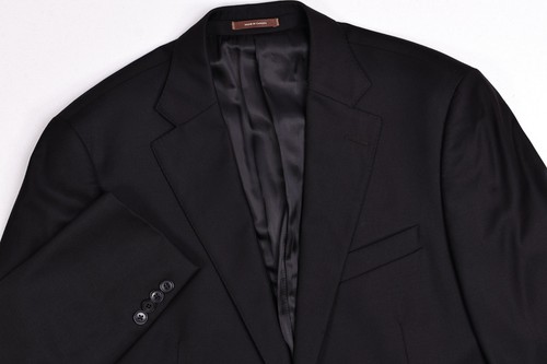 Vintage Peter Millar Solid Black Wool Blazer Jacket 40 L - Picture 1 of 13