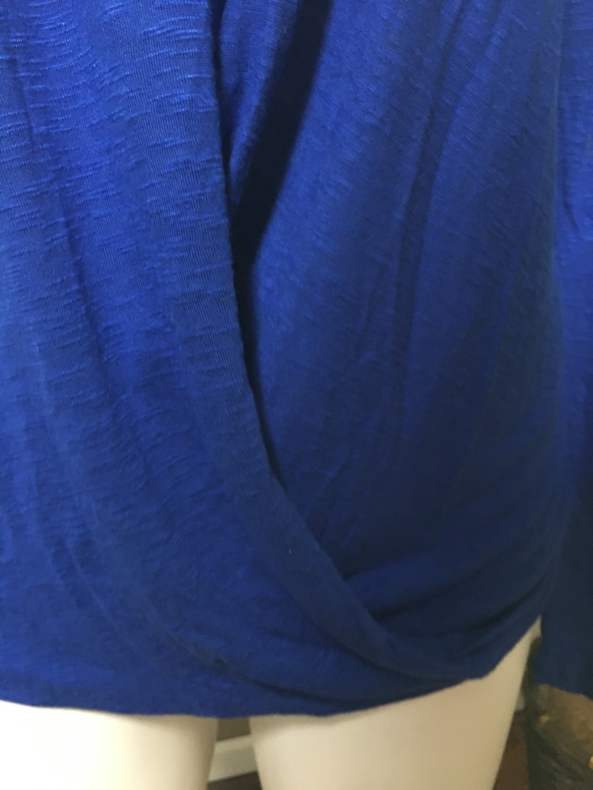 ana Top Women's Size Large Brilliant Blue Long Sleeve Blouse NWT 100% Rayon