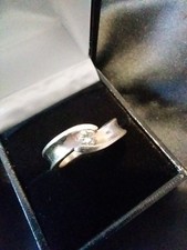 14ct Gold Two Tone Cubic Zirconia Ring Size P