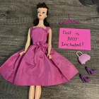 Vintage Barbie Clone Purple Taffeta Sun Dress & Accessories- 1960s Clothes
