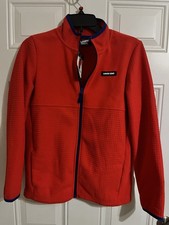 NWT Lands' End Girls Breathable Grid Fleece Full-Zip Jacket Daylily Red XL 14/16