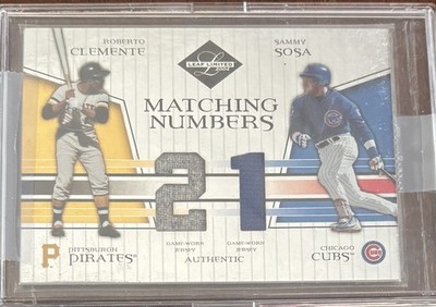 2004 Leaf Ltd Roberto Clemente Sammy Sosa GU Jersey Card  #MN-9 /100