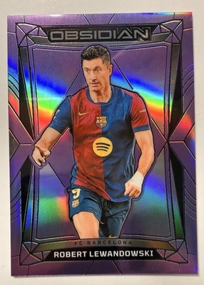 Robert Lewandowski Purple Flood 2024-25 Panini Obsidian /30