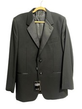 Cardi Super 150 Black Tuxedo Jacket 2-Button Notch C7112 Italy Mens 42R NEW