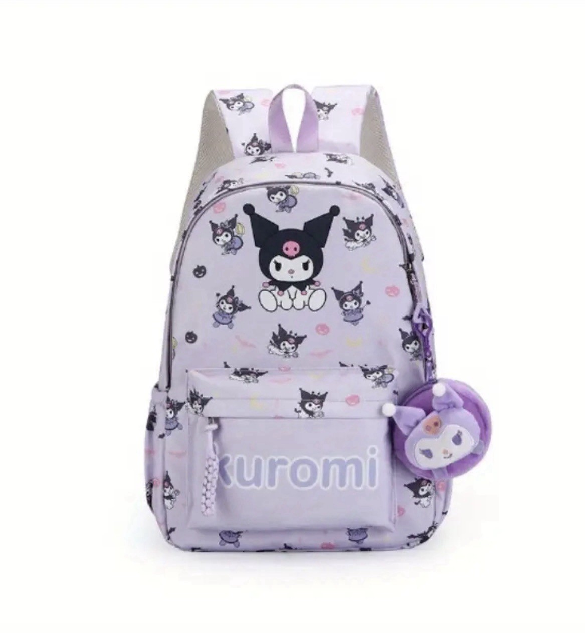 Sanrio Hello Kitty Kuromi Anime Nylon Backpack with Zipper Closure