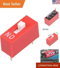 50 Pack Red 1-Position DIP Switches for Custom Circuit Projects - Durable Design