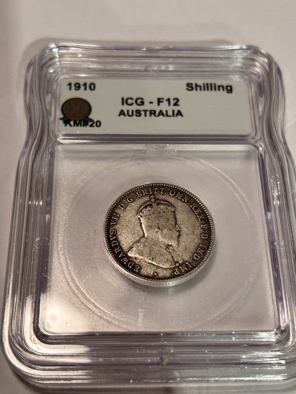 1910 Australia One Shilling ICG F12 Pre-Decimal Coin