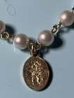 Vintage Mt Vernon Sweater Guard Faux Pearl Chain Miraculous Medal Religious — photo 4