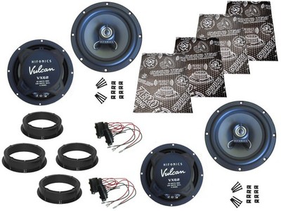Hifonics Lautsprecher Set für VW Touran Bj 03-22 Tür Vorne hinten Dämmmatte 360W